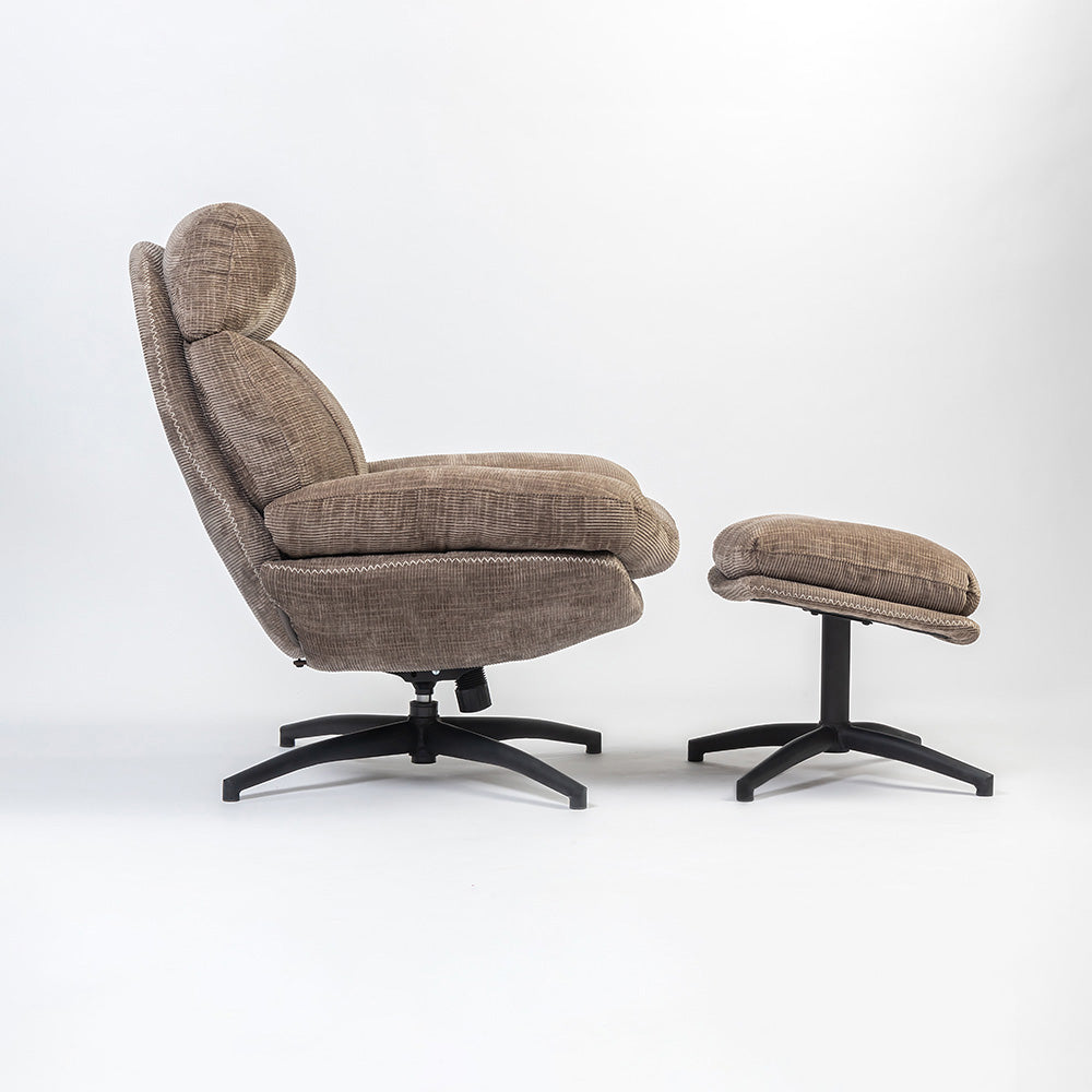 Hoopie Velvet Chair with ottoman
