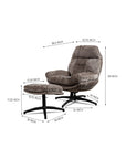 Hoopie Velvet Chair with ottoman