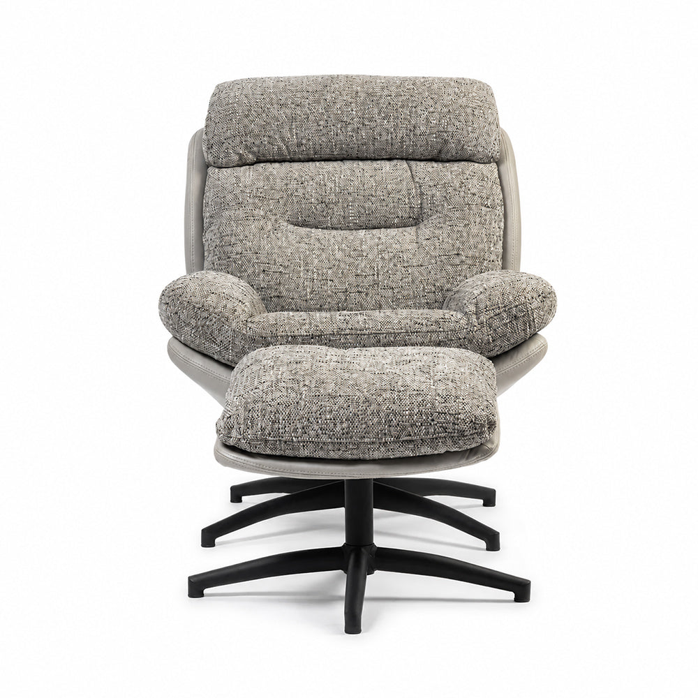 Allman Boucle Chair with ottoman