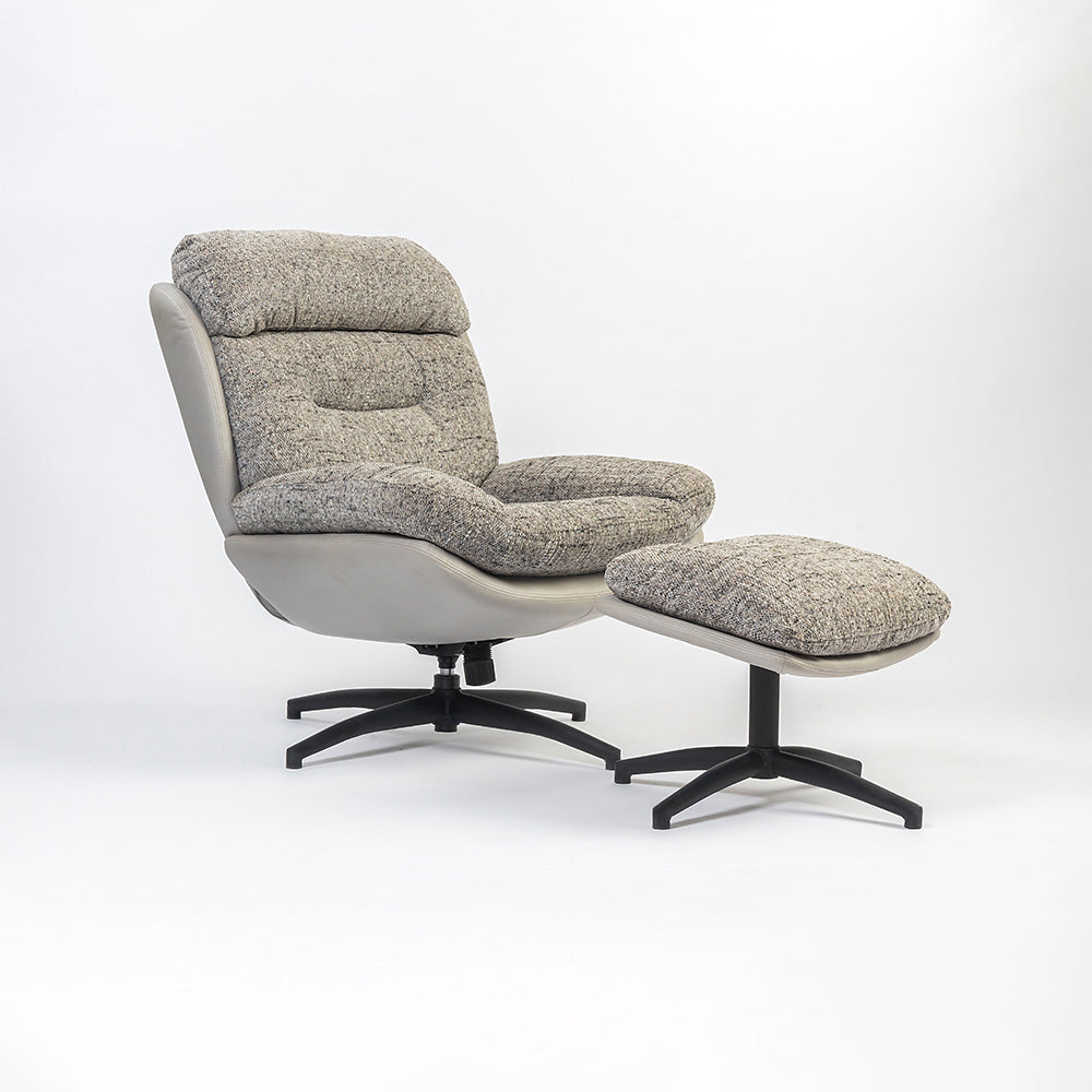 Allman Boucle Chair with ottoman
