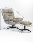Allman Boucle Chair with ottoman