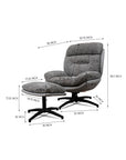 Allman Boucle Chair with ottoman
