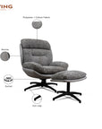 Allman Boucle Chair with ottoman