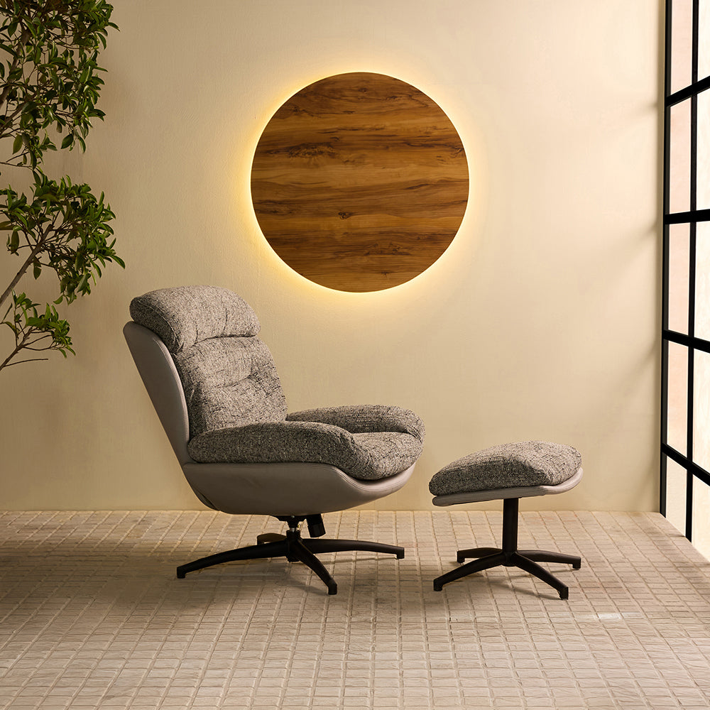 Allman Boucle Chair with ottoman