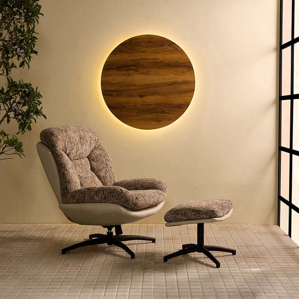 Bob Segar Boucle Chair with ottoman