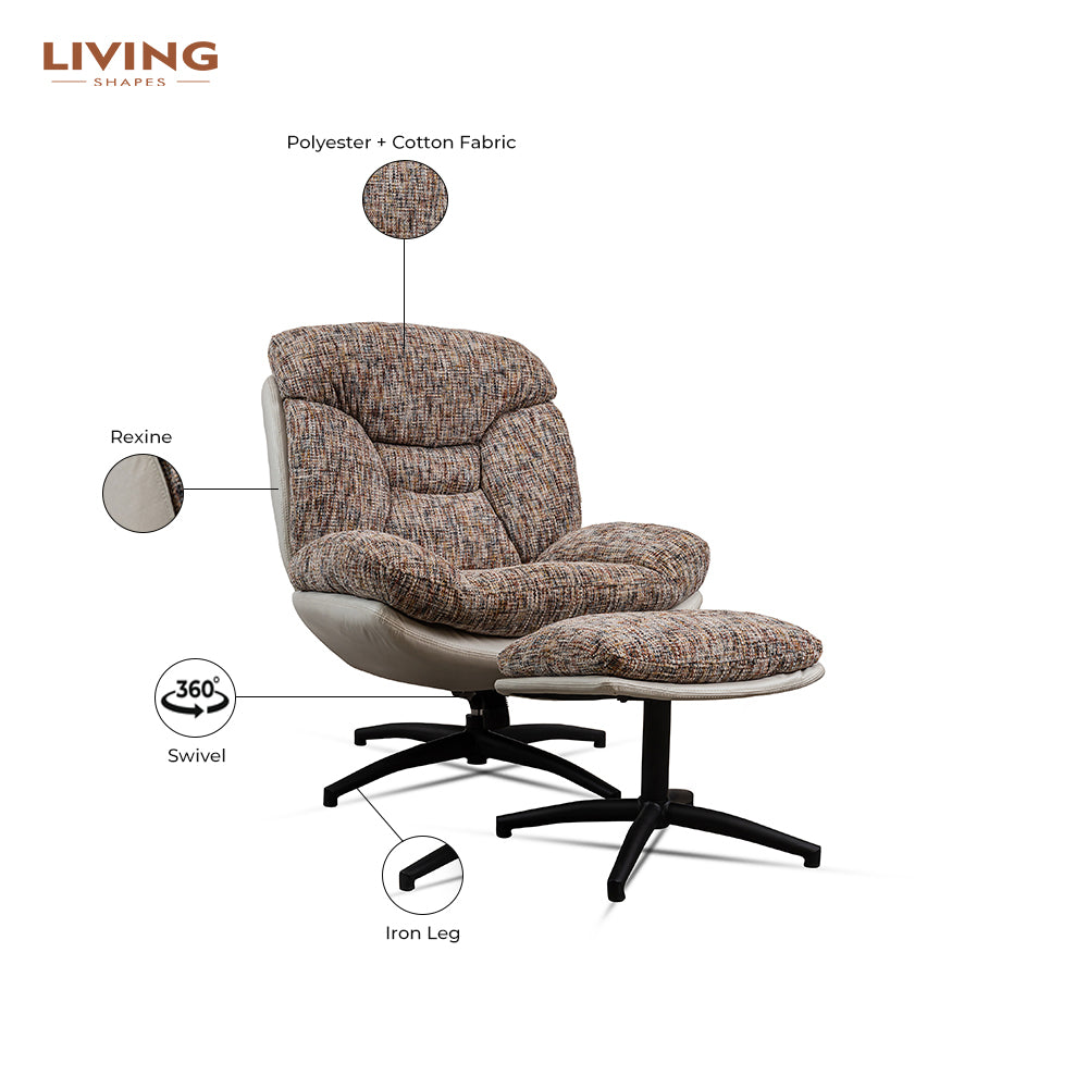 Bob Segar Boucle Chair with ottoman