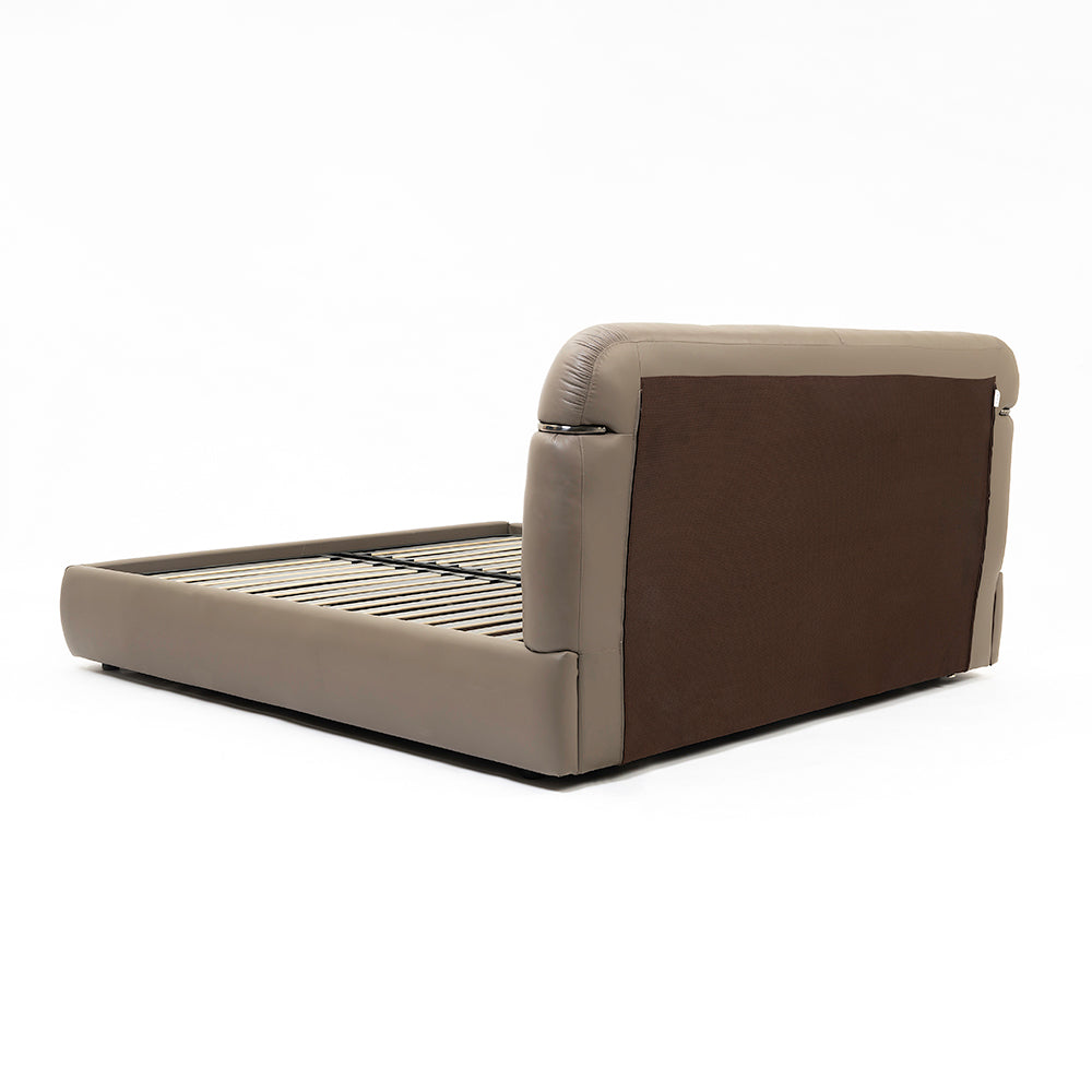 Auburn Leather Bed - King Queen Double bed Bed Bed + 1 Bedside Table Bed + 2 Bedside Table