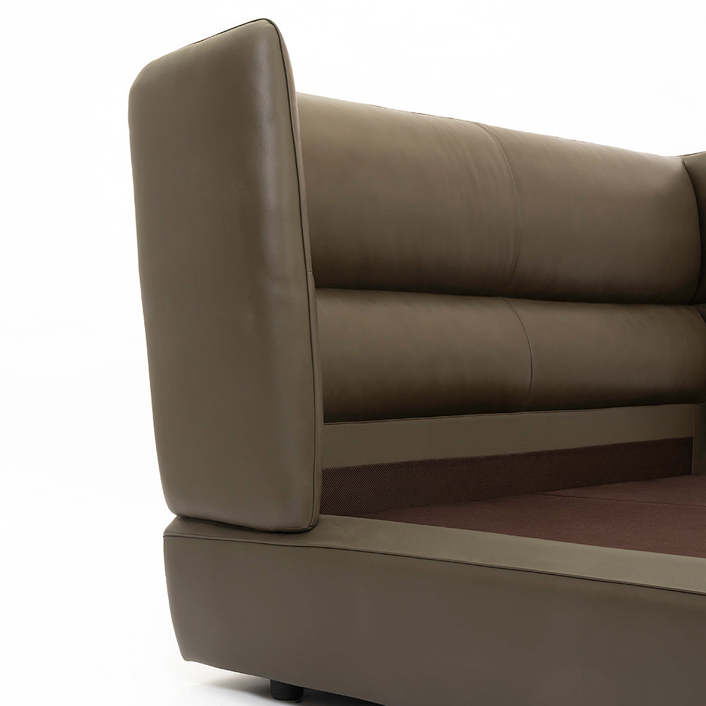Bronze Tan Leather Bed - Double bed Queen King Bed Bed + 1 Bedside Table Bed + 2 Bedside Table