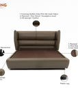 Bronze Tan Leather Bed