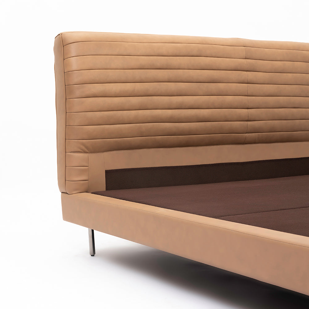 Sable Leather Bed - King Double bed Queen Bed Bed + 1 Bedside Table Bed + 2 Bedside Table