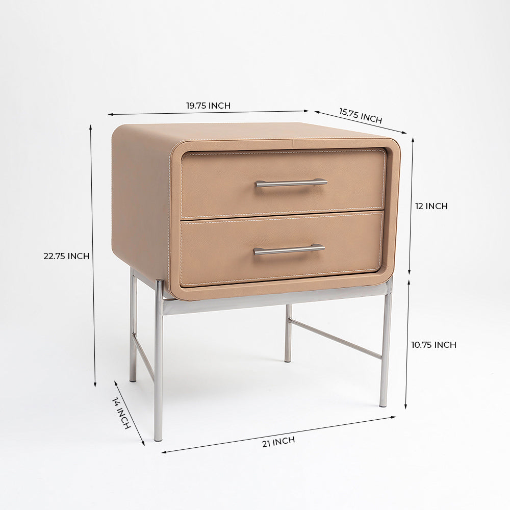 Sable Leather Bed - King Double bed Queen Bed Bed + 1 Bedside Table Bed + 2 Bedside Table