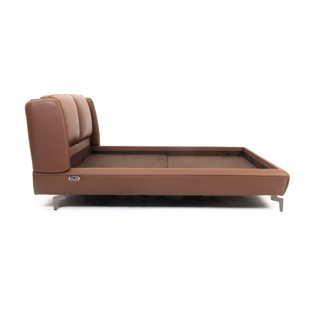 Amorous Leather Bed - Double bed Bed Bed + 1 Bedside Table Bed + 2 Bedside Table