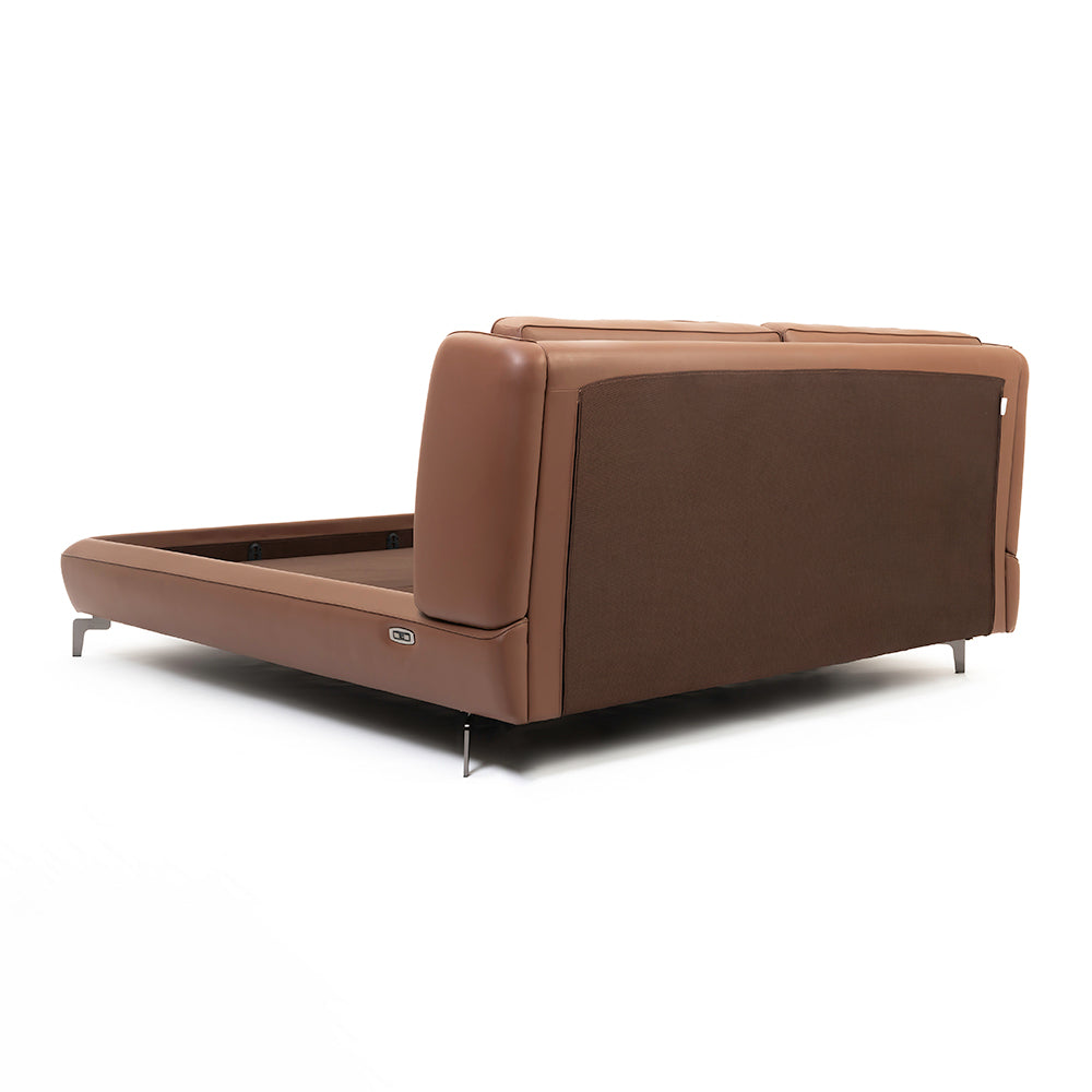 Amorous Leather Bed - Double bed Bed Bed + 1 Bedside Table Bed + 2 Bedside Table