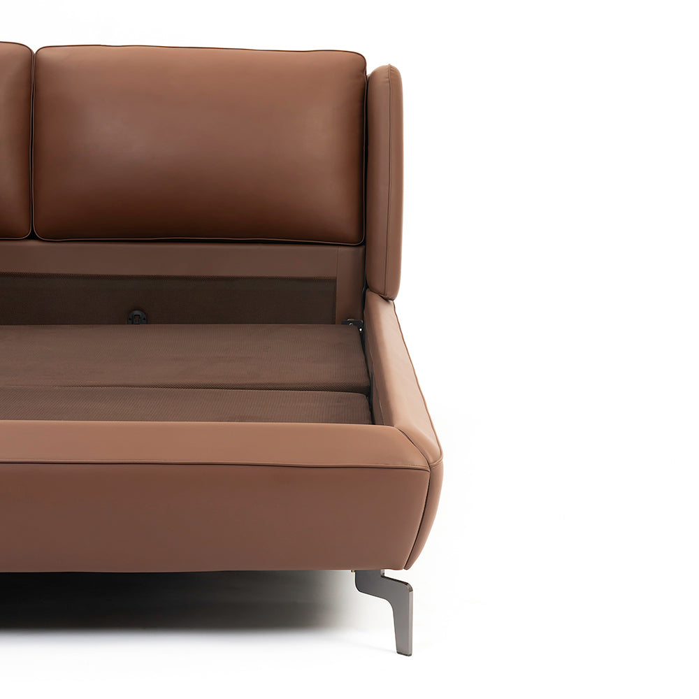 Amorous Leather Bed - Double bed Bed Bed + 1 Bedside Table Bed + 2 Bedside Table