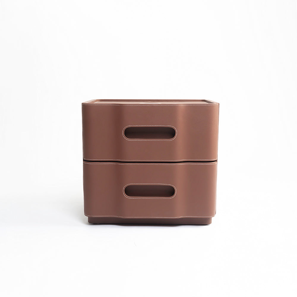 Amorous Leather Bed - Double bed Bed Bed + 1 Bedside Table Bed + 2 Bedside Table