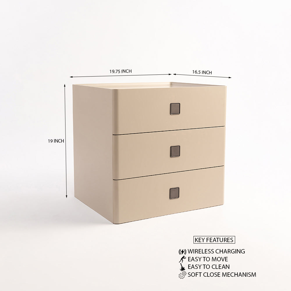 Fawn Ivory Bedside Table
