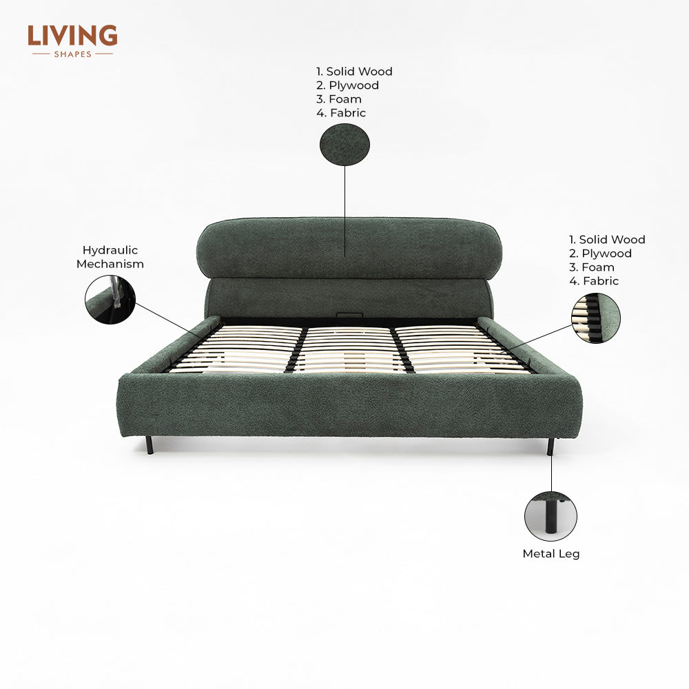 Atlas Upholstered Bed - Boucle - King Queen Double