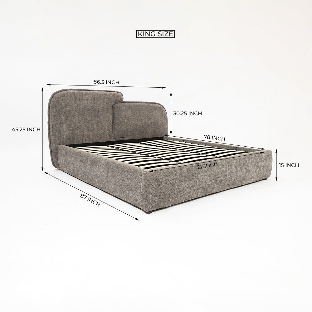 Cloud Upholstered Bed - Boucle - King