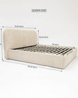 Boucle Beam Upholstered Bed