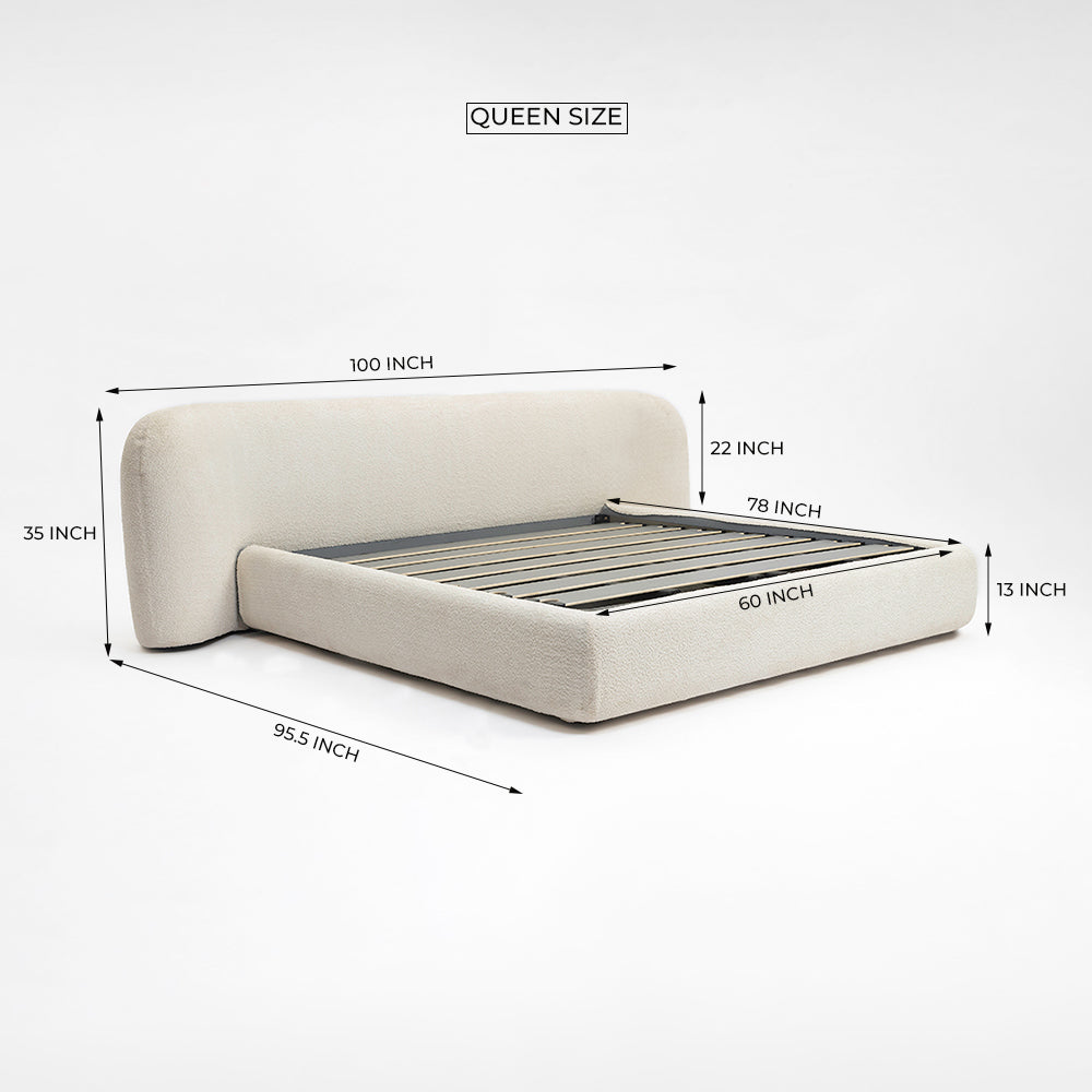 Boucle Bliss Upholstered Bed - Queen