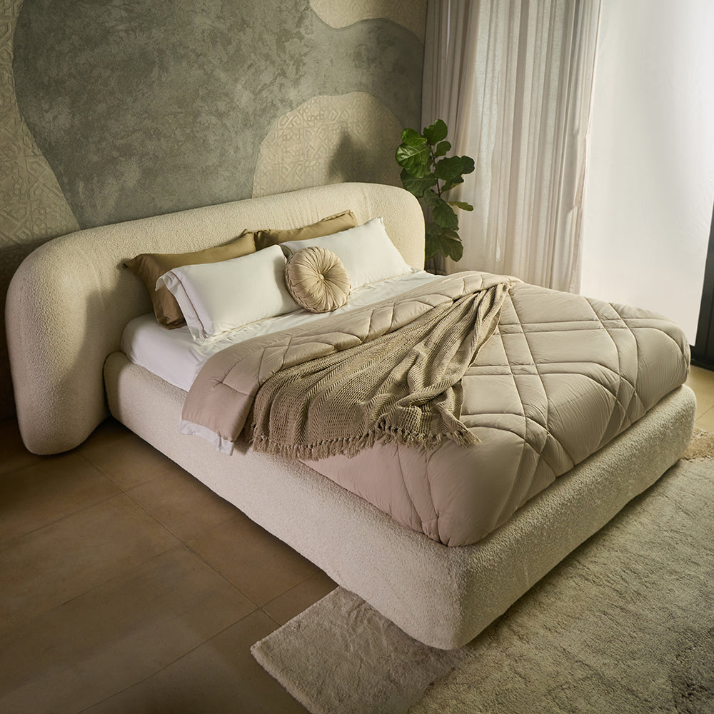 Boucle Bliss Upholstered Bed - Queen