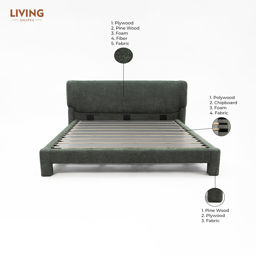 Forge Upholstered Bed - Boucle - Queen