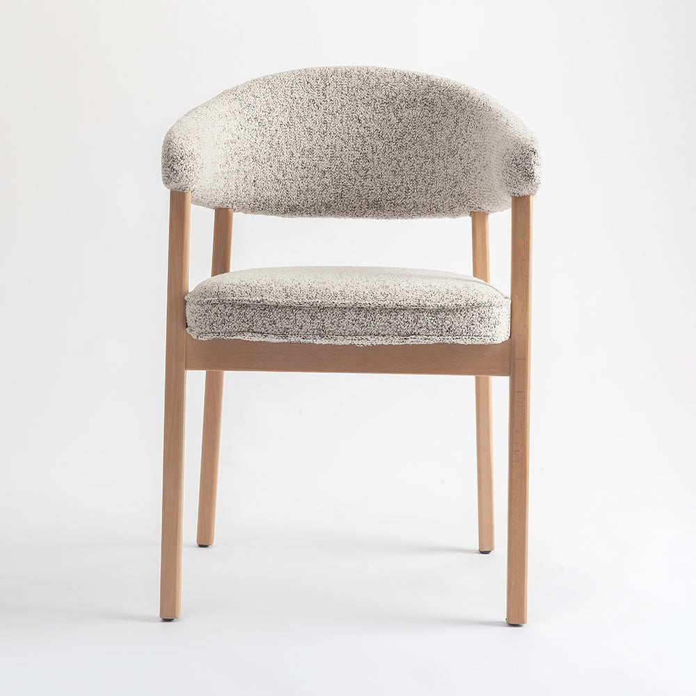 Beechcraft Boucle Wooden Dining Chair - Light Brown