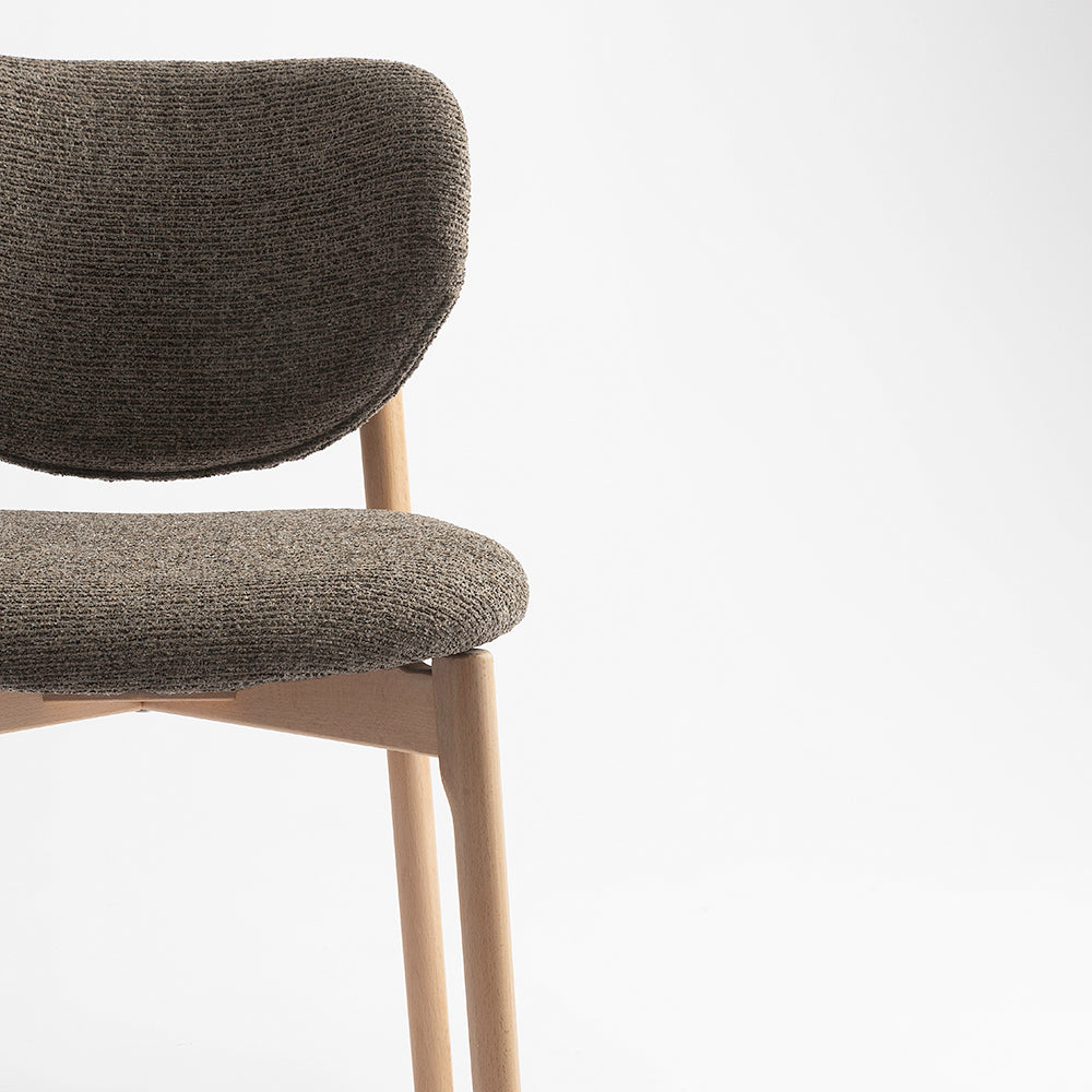 Beechline Boucle Wooden Dining Chair - Brown
