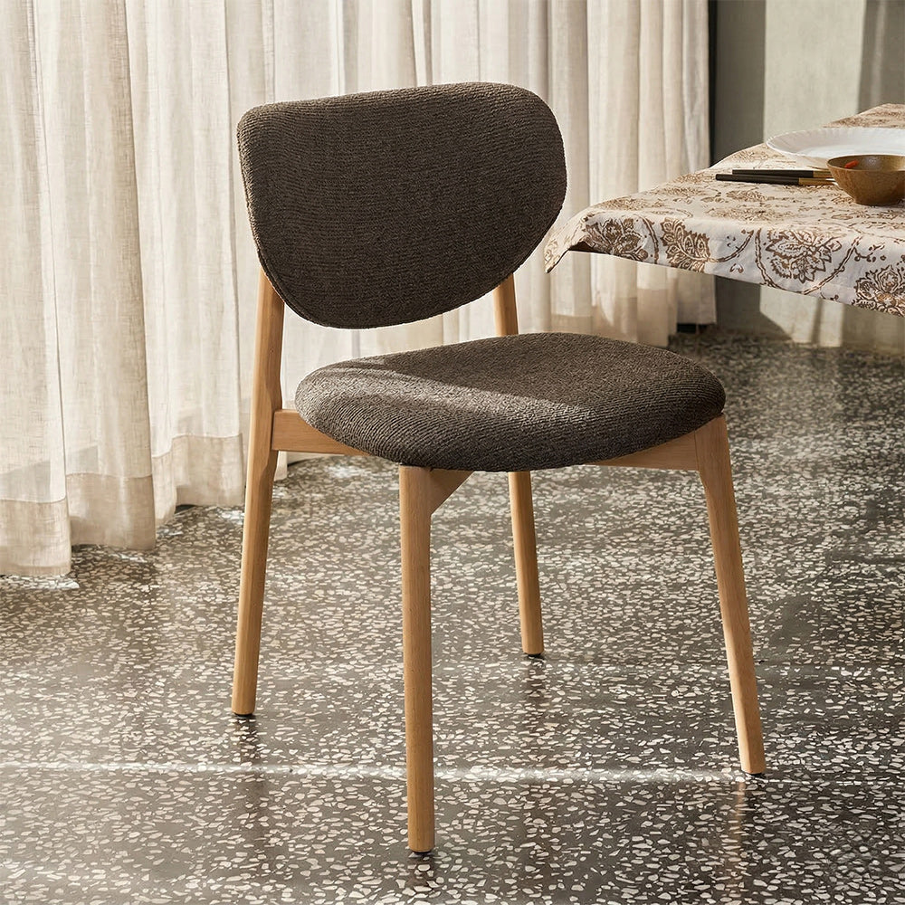Beechline Boucle Wooden Dining Chair - Brown