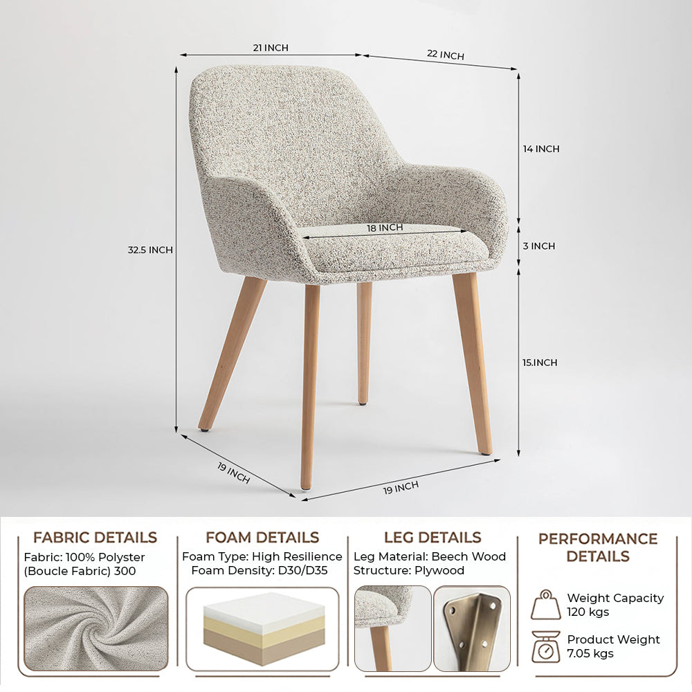Ashford Wooden Dining Chair - Light Brown