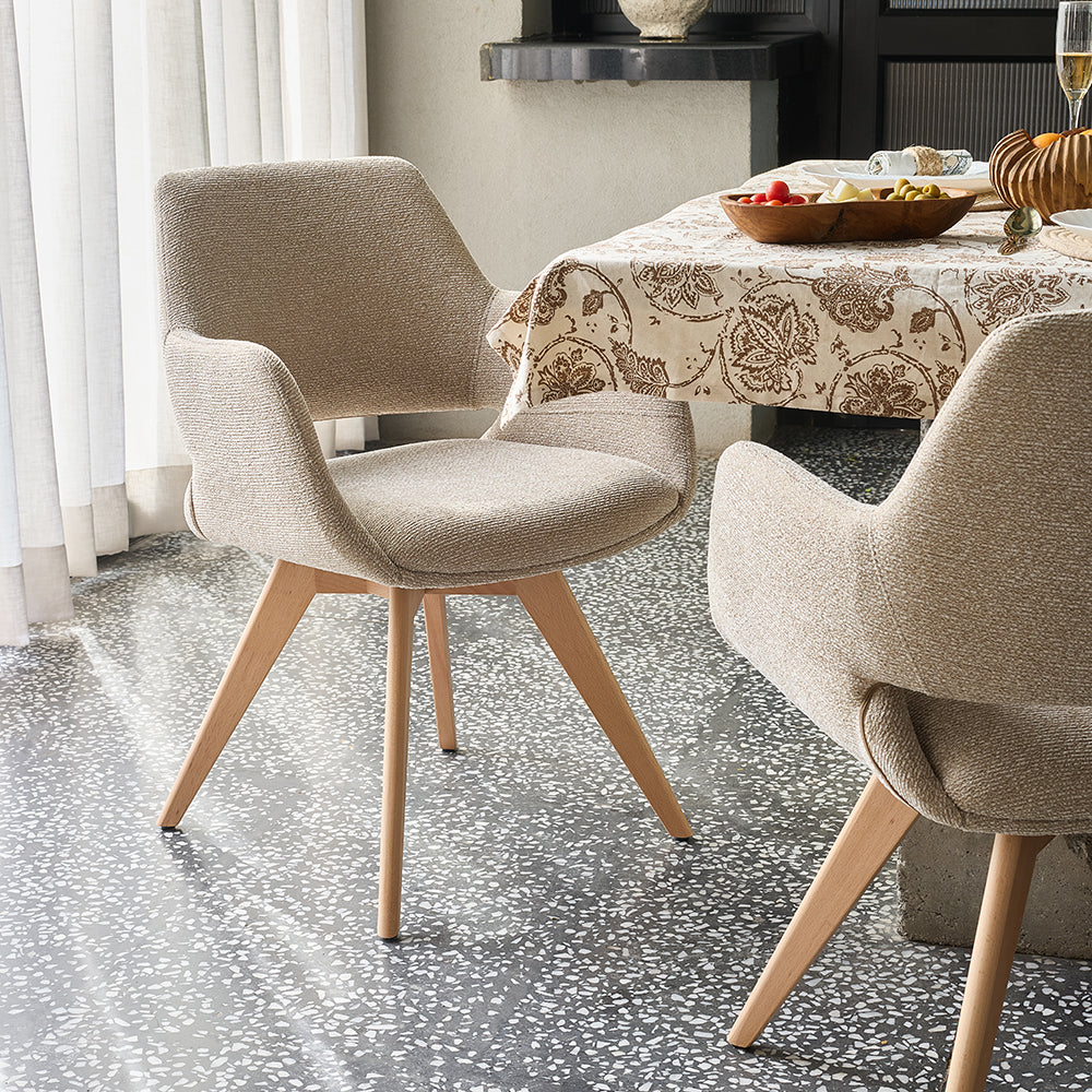 Bastion Wooden Dining Chair - Flaxen