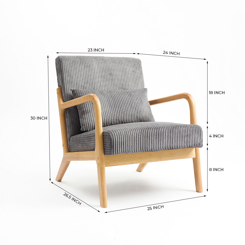 Crosshair Arm Chair - Grey