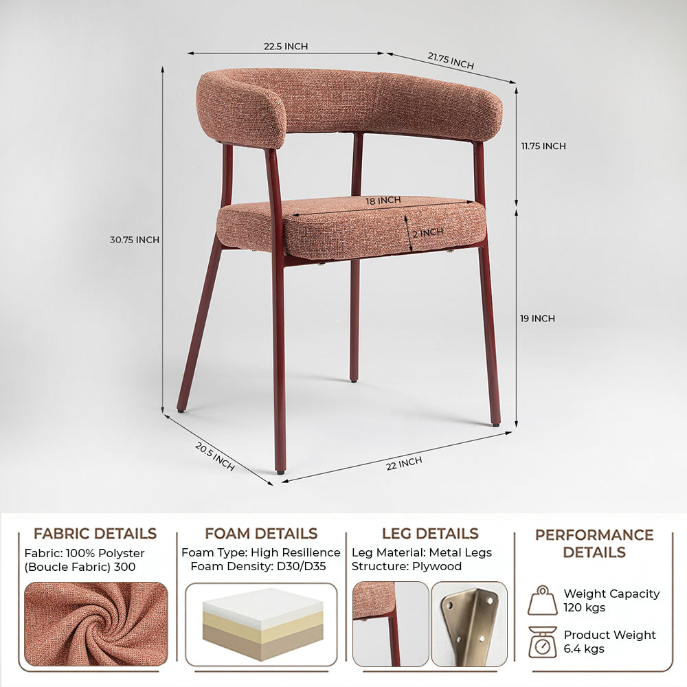 Amber Dining Chair - Maroon