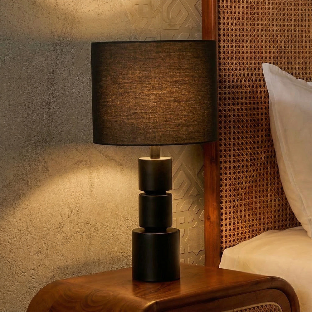 Dark Gleam Table Lamp - Black