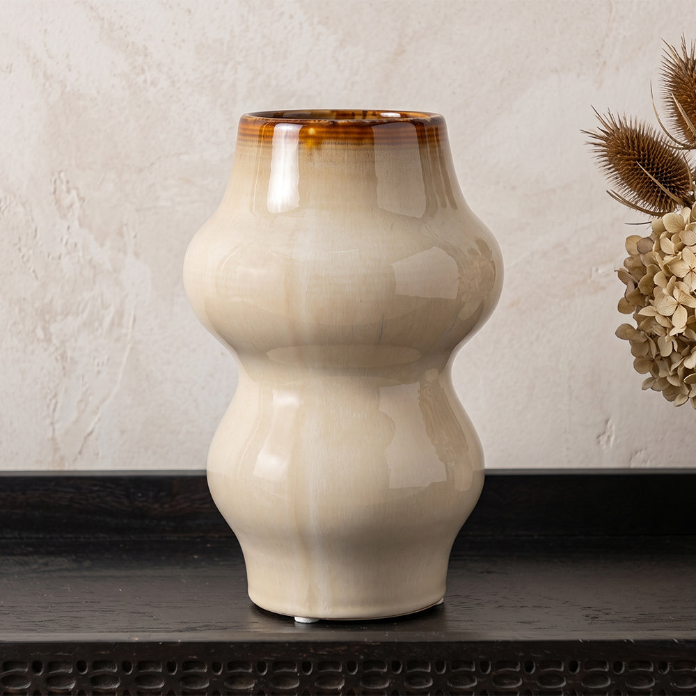Honeyed Round Vase