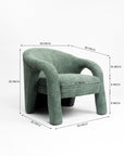 Elegant Upholstered Lounge Chair - Green