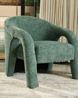 Elegant Upholstered Lounge Chair - Green