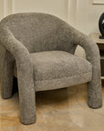 Elegant Upholstered Lounge Chair - Grey