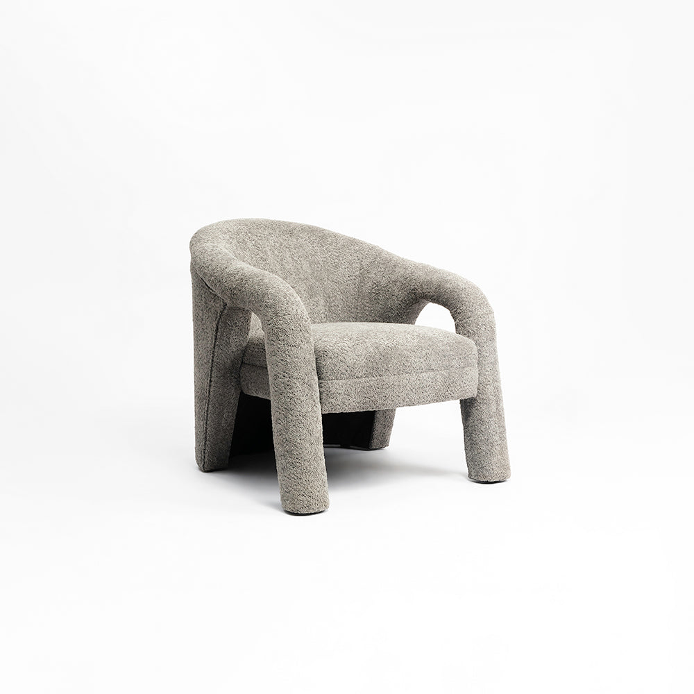 Elegant Upholstered Lounge Chair - Grey