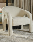 Elegant Upholstered Lounge Chair - White