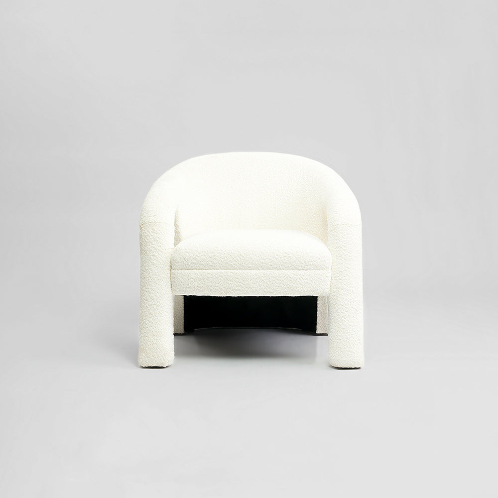 Elegant Upholstered Lounge Chair - White