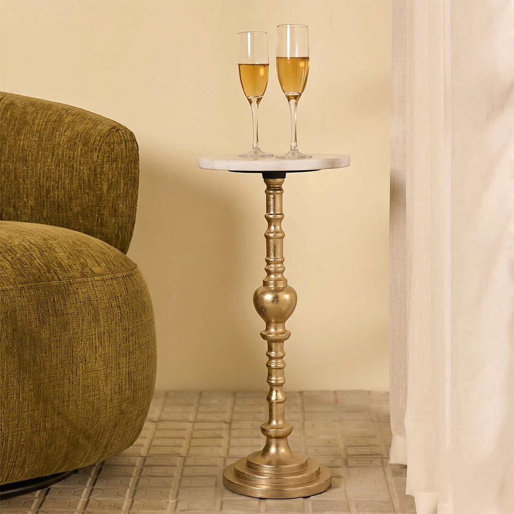 Snowflake Marble Accent Table