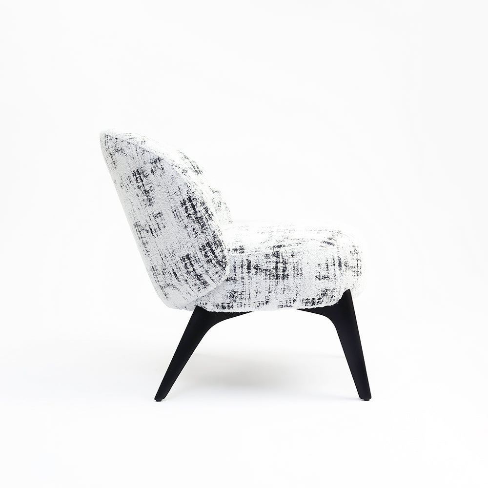 Camila Boucle Chair - Black And White