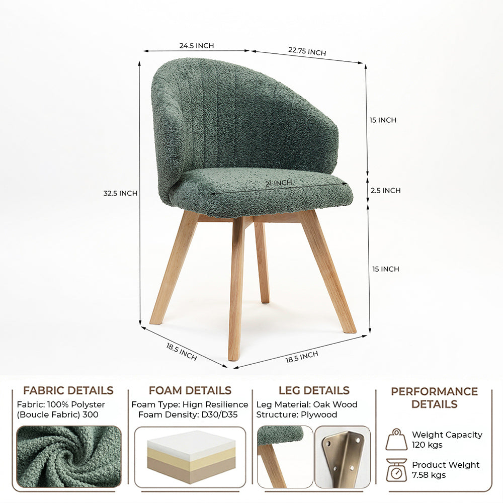 Tezzo Linen Wooden Dining Chair