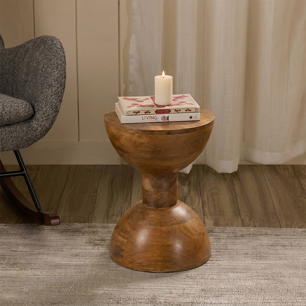 Cedar Mango Wood Accent Table & Stool