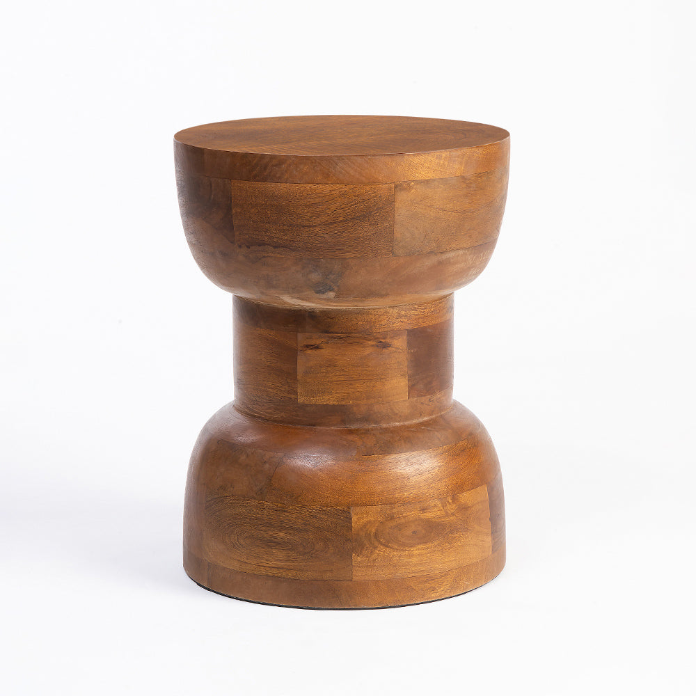 Lushow Mango Wood Accent Table & Stool
