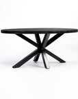 Xerone Wooden 6 Seater Dining Table with Iron - Black