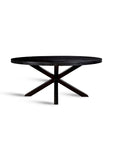 Xerone Wooden 6 Seater Dining Table with Iron - Black