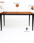 Shakur Wooden 6 Seater Dining Table with Iron