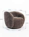 Koveo Fur Fabric Chair - Cacao